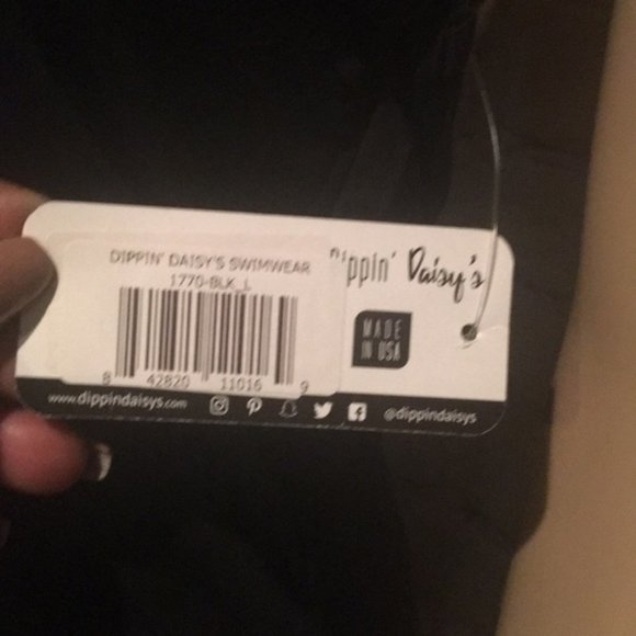 Dippin' Daisy's Black Lace-up Halter Monokini Sz L - Picture 5 of 6